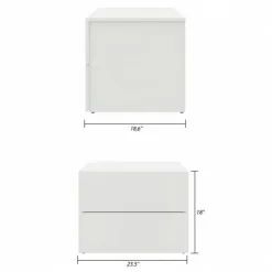 Nexera 2-Drawer Nightstand - White wood grain Discount