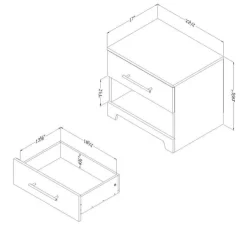 Meubles South Shore 1-Drawer Nightstand - South Shore RUSTIC OAK Online