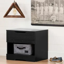Meubles South Shore 1-Drawer Nightstand - South Shore Black Oak Hot