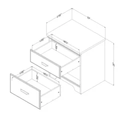 Meubles South Shore 2-Drawer Nightstand - South Shore Natural Ash Outlet