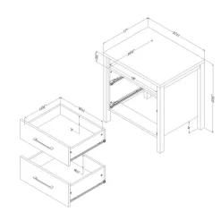Meubles South Shore 2-Drawer Nightstand - South Shore Pure White Discount