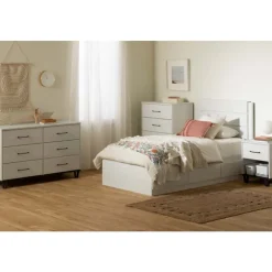 Meubles South Shore 1-Drawer Nightstand - South Shore White Pine and Black Matte Discount