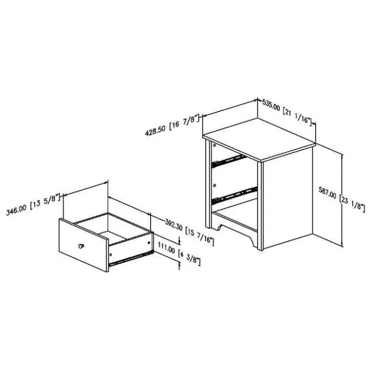 Meubles South Shore 1-Drawer Nightstand - South Shore SOFT GRAY Sale
