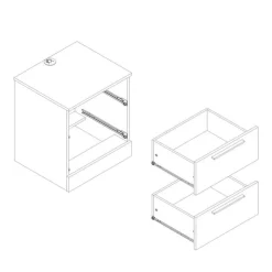 Meubles South Shore 2-Drawer Nightstand with Charging Outlet - South Shore Gray Oak Discount