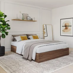 Nexera 3-Drawer Storage King Bed (78") - Walnut Clearance