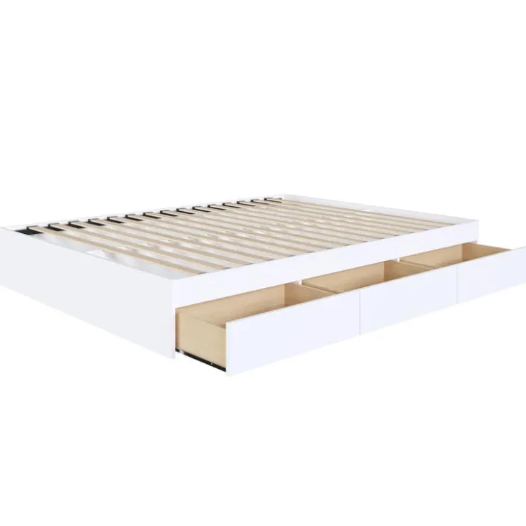 Nexera 3-Drawer Storage King Bed (78") - White New