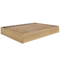 Nexera 3-Drawer Storage King Bed (78") - Maple Clearance