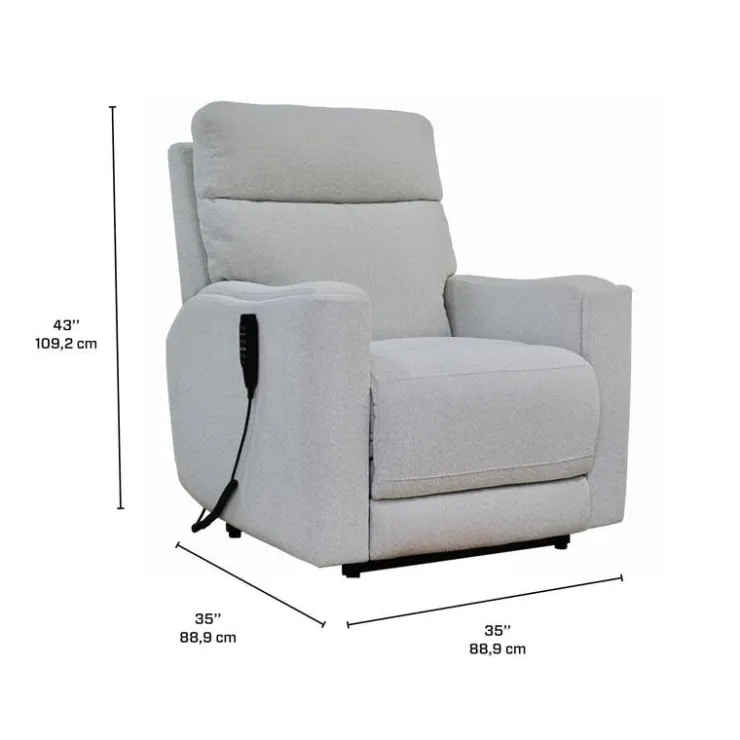 Electric Lift Recliner with Massage, Heat, and Adjustable Headrest - Beige Light Beige Hot