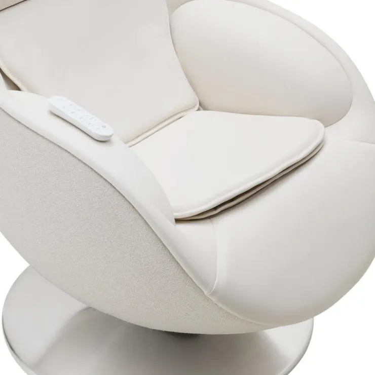 Electric Reclining Massage Chair with Ottoman in Faux Leather – White Best