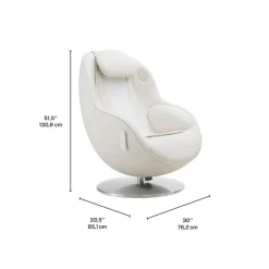Electric Reclining Massage Chair with Ottoman in Faux Leather – White Best
