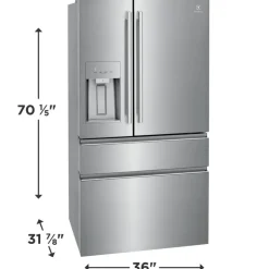 Electrolux 21,8 Cu ft 36 In Refrigerator Bottom Freezer, French door - ERMC2295AS Stainless