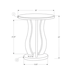 Monarch End table - 20"dia / brushed / mirror - Silver Best