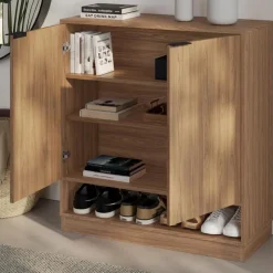 Nexera Entry Cabinet Walnut Discount