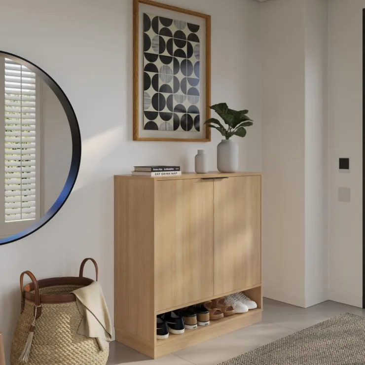 Nexera Entry Cabinet Golden maple