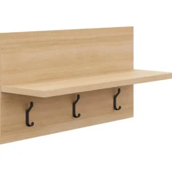 Nexera Entryway Wall-Mounted Coat Rack with Shelf Golden maple Outlet
