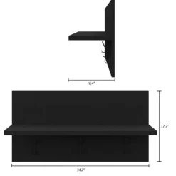 Nexera Entryway Wall-Mounted Coat Rack with Shelf Black karisma Sale