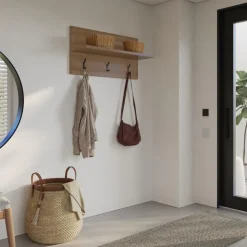 Nexera Entryway Wall-Mounted Coat Rack with Shelf Fashionista Hot