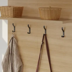 Nexera Entryway Wall-Mounted Coat Rack with Shelf Gloden maple