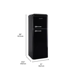 EPIC 21 In 7,5 Cu Ft Refrigerator Top Freezer - ERR82BL-1 Black