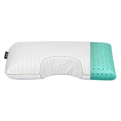 Ergonomic Shoulder Pillow with Green Tea-Infused Memory Foam White/Green New