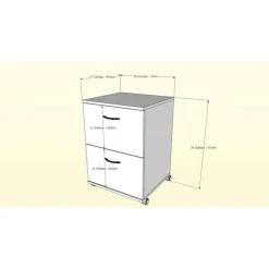 Nexera Essentials Rolling Filing Cabinet, 2-Drawer, - Black Hot