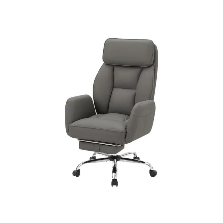 Monarch Executive Office Chair in Faux Leather - - DARK GREY