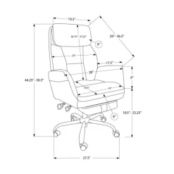 Monarch Executive Office Chair in Faux Leather - - DARK GREY