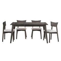 Arboit Poitras Extendable Rectangular Dining Table (54" to 70") with 4 Chairs - Slate