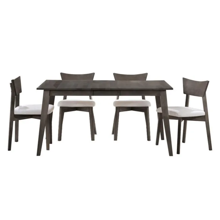 Arboit Poitras Extendable Rectangular Dining Table (54" to 70") with 4 Chairs - Slate