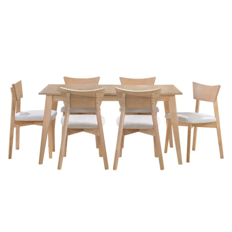 Arboit Poitras Extendable Rectangular Dining Table (54" to 70") with 6 Chairs - Greige