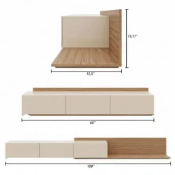 Nexera Extendable TV Console - Kiss curl & morning dew Discount