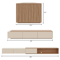 Nexera Extendable TV Console - Kiss curl & morning dew Clearance