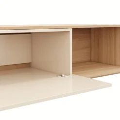 Nexera Extendable tv console - Natural blonde oak & morning dew Discount