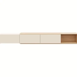 Nexera Extendable tv console - Natural blonde oak & morning dew Discount