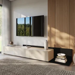 Nexera Extendable TV Console - Black karisma & morning dew New