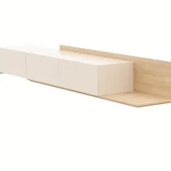 Nexera Extendable TV Console - Natural blonde oak & morning dew Outlet