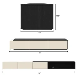 Nexera Extendable TV Console - Black karisma & morning dew Online