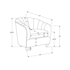 Monarch Fabric Accent Chair - SILVER Best