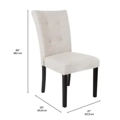 Fabric Chairs (Set of 2) - Cream Grey Hot