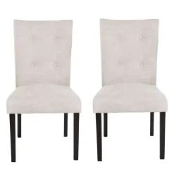 Fabric Chairs (Set of 2) - Cream Grey Hot