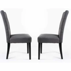 Fabric Chairs (Set of 2) - Grey Discount