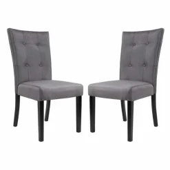 Fabric Chairs (Set of 2) - Grey Discount
