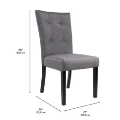 Fabric Chairs (Set of 2) - Grey Discount