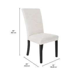 Fabric Chairs (Set of 2) - White Linen Sale