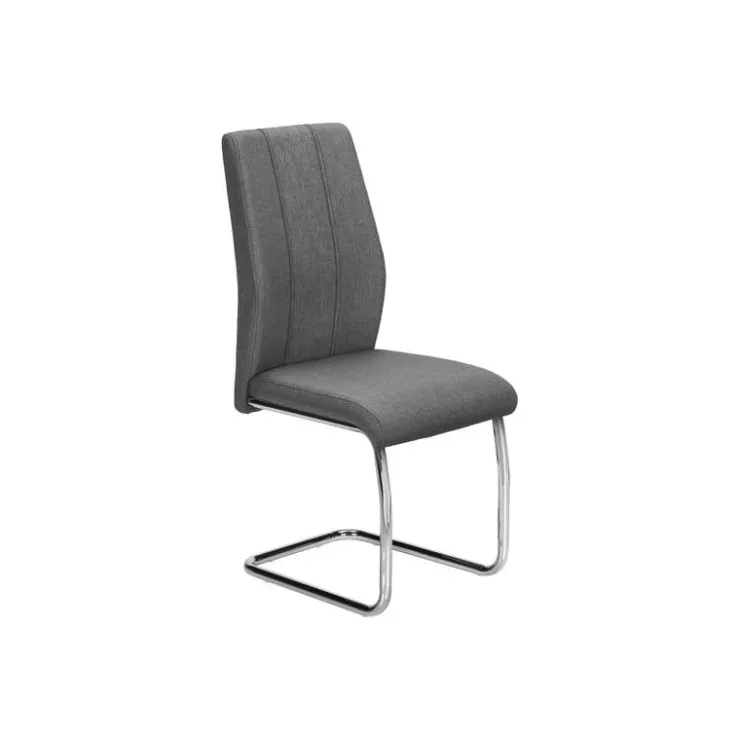 Monarch Fabric Chairs with Chrome Base (Set of 2) - - Grey Discount