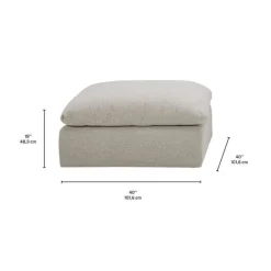 Fabric Ottoman - 40 x 40 x 20 Beige Clearance