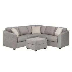 Sofa By Fancy Fabric Sectional with Matching Ottoman Grey New
