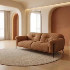 Fabric Sofa - Caramel Brown Hot