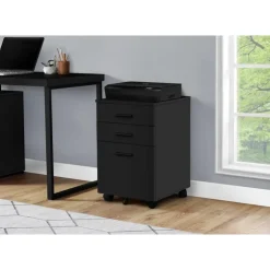 Monarch Filing cabinet - 3 drawer / on castors - Black Sale