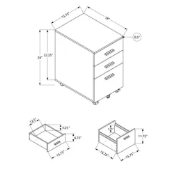 Monarch Filing cabinet - 3 drawer / on castors - Black Sale